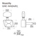 Dimensions of musiclily pro 3r3l 15 1 ratio semi closed machine heads tuners tuning pegs keys with big hex button for acoustic electric guitar mx1351 3mx1352 3p