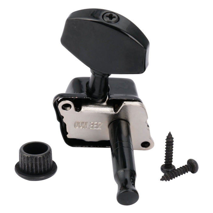 ミュージックリリー Pro R15J シングル 15:1 比率 半密閉式マシンヘッド トレブルサイド チューナー チューニングペグ キー 大型ヘックスボタン付き アコースティック/エレクトリックギター用