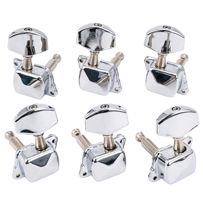 musiclily pro 3r3l 15 1 ratio semi closed machine heads tuners tuning pegs keys with big hex button for acoustic electric guitar mx1351 3mx1352 3p, chrome