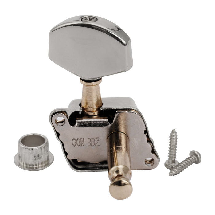 ミュージックリリー Pro R15J シングル 15:1 比率 半密閉式マシンヘッド トレブルサイド チューナー チューニングペグ キー 大型ヘックスボタン付き アコースティック/エレクトリックギター用