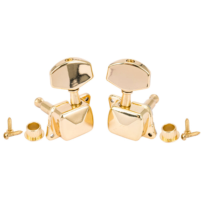 Musiclily Pro 3R3L rapporto 15:1 Tiranti Meccanici Semichiusi per Chitarra Acustica Elettrica con Tasti di Regolazione a Hexagono Grande