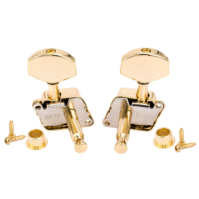 Musiclily Pro 3R3L rapporto 15:1 Tiranti Meccanici Semichiusi per Chitarra Acustica Elettrica con Tasti di Regolazione a Hexagono Grande