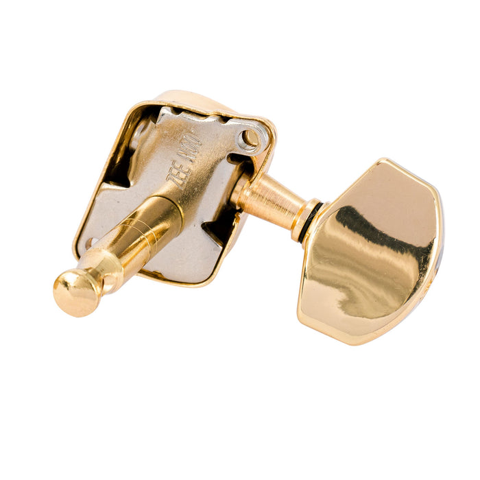 ミュージックリリー Pro R15J シングル 15:1 比率 半密閉式マシンヘッド トレブルサイド チューナー チューニングペグ キー 大型ヘックスボタン付き アコースティック/エレクトリックギター用