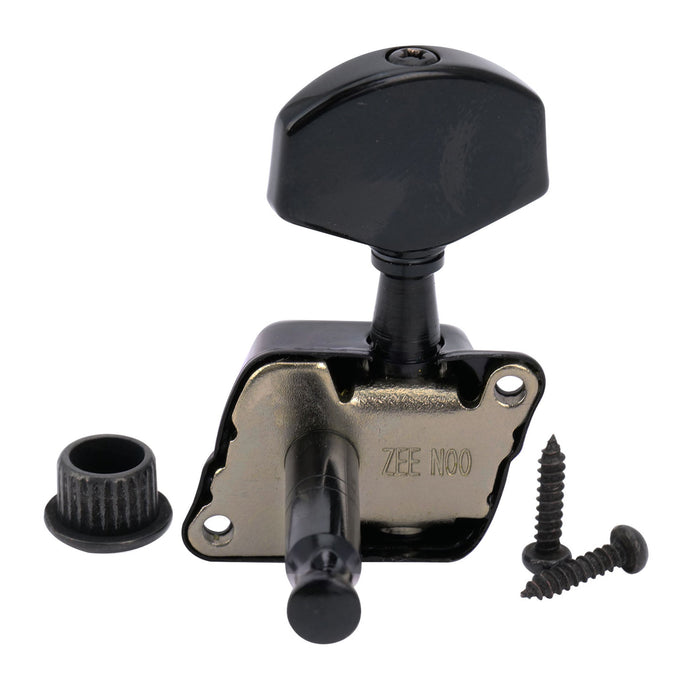 ミュージックリリー Pro R15J シングル 15:1 比率 半密閉式マシンヘッド ベースサイド チューナー チューニングペグ キー 大型ヘックスボタン付き アコースティック/エレクトリックギター用