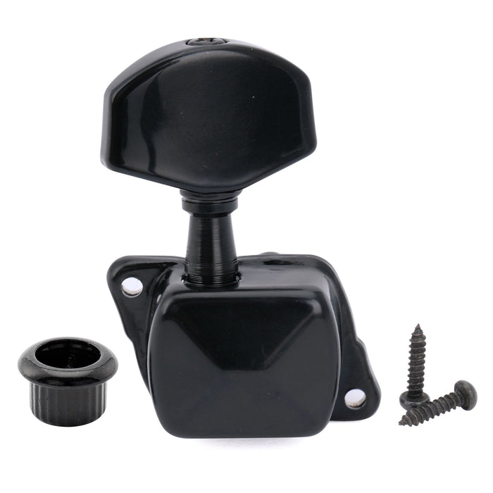 ミュージックリリー Pro R15J シングル 15:1 比率 半密閉式マシンヘッド ベースサイド チューナー チューニングペグ キー 大型ヘックスボタン付き アコースティック/エレクトリックギター用