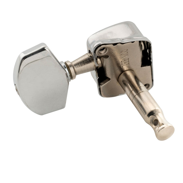 ミュージックリリー Pro R15J シングル 15:1 比率 半密閉式マシンヘッド ベースサイド チューナー チューニングペグ キー 大型ヘックスボタン付き アコースティック/エレクトリックギター用