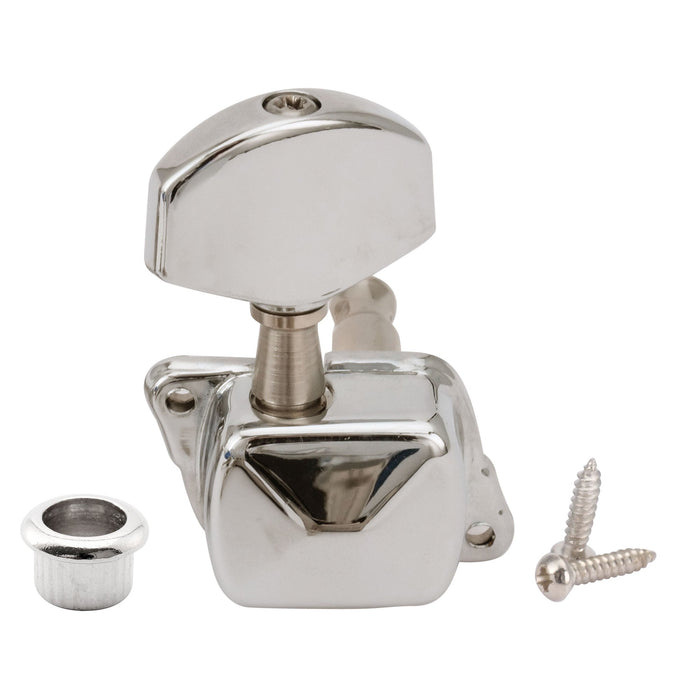 ミュージックリリー Pro R15J シングル 15:1 比率 半密閉式マシンヘッド ベースサイド チューナー チューニングペグ キー 大型ヘックスボタン付き アコースティック/エレクトリックギター用