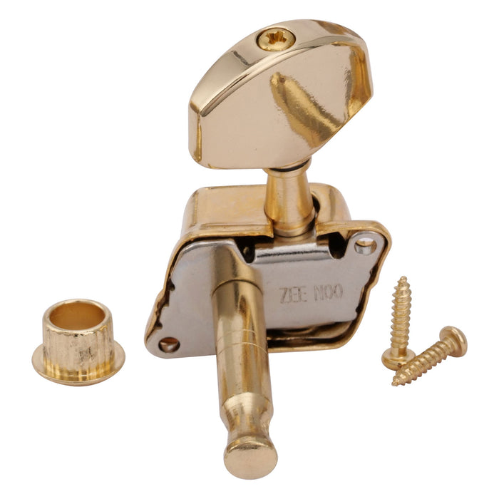 ミュージックリリー Pro R15J シングル 15:1 比率 半密閉式マシンヘッド ベースサイド チューナー チューニングペグ キー 大型ヘックスボタン付き アコースティック/エレクトリックギター用