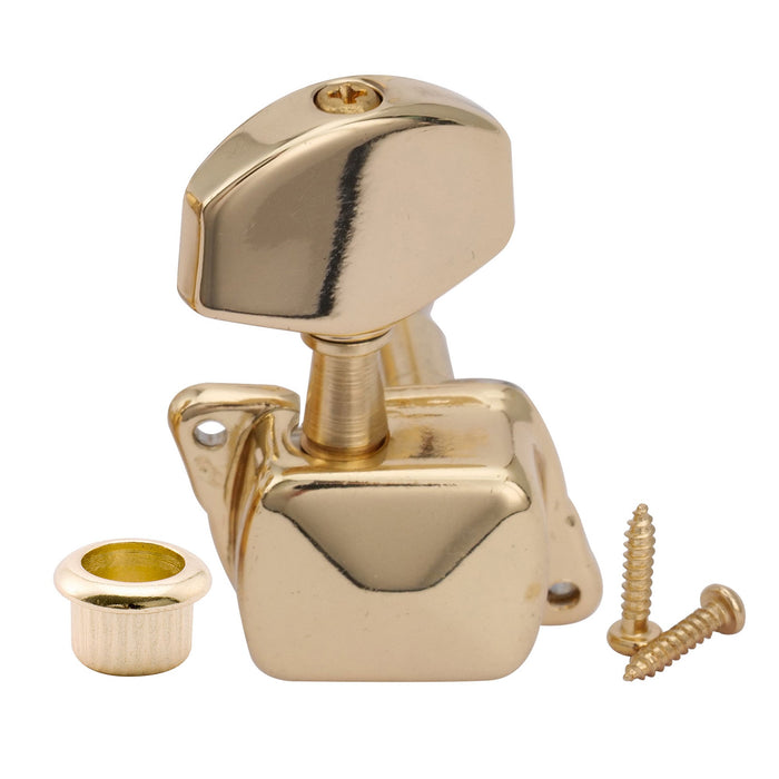 ミュージックリリー Pro R15J シングル 15:1 比率 半密閉式マシンヘッド ベースサイド チューナー チューニングペグ キー 大型ヘックスボタン付き アコースティック/エレクトリックギター用