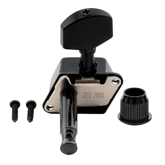 Musiclily Pro R15J Single 15:1 Ratio Semi Closed Machine Head Bass Side Tuner Tuning Peg Key with Hex Button for Strat Tele Style Electric Guitar