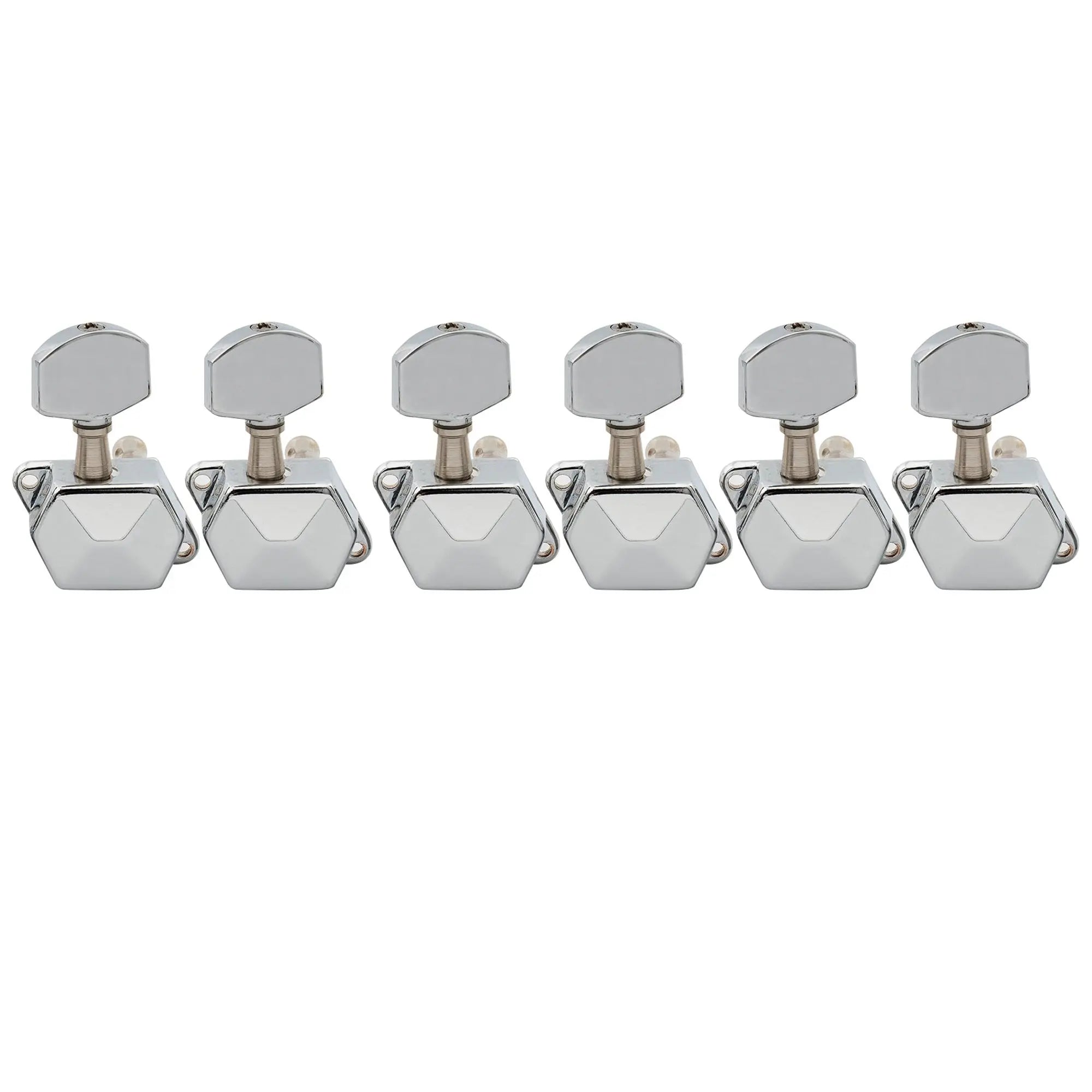 musiclily pro 6 in line guitar semi closed tuners machine heads tuning pegs keys set for electric guitar mx1353 6p, chrome