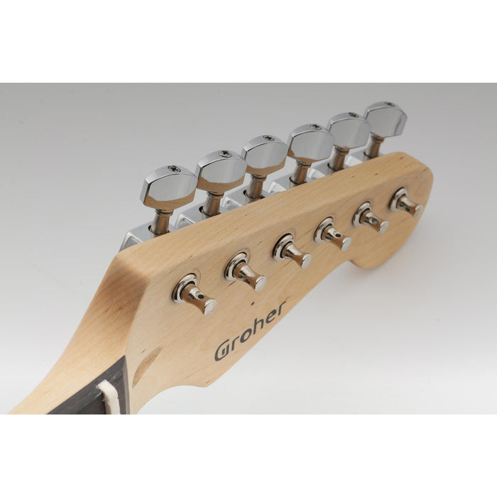 Musiclily Pro R15J Single 15:1 Ratio Semi Closed Machine Head Bass Side Tuner Tuning Peg Key with Hex Button for Strat Tele Style Electric Guitar