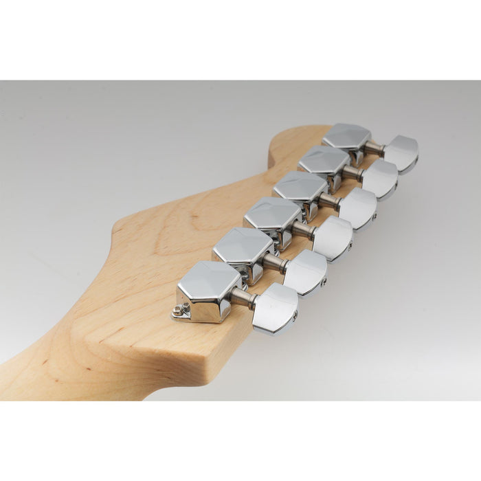 Musiclily Pro R15J Single 15:1 Ratio Semi Closed Machine Head Bass Side Tuner Tuning Peg Key with Hex Button for Strat Tele Style Electric Guitar