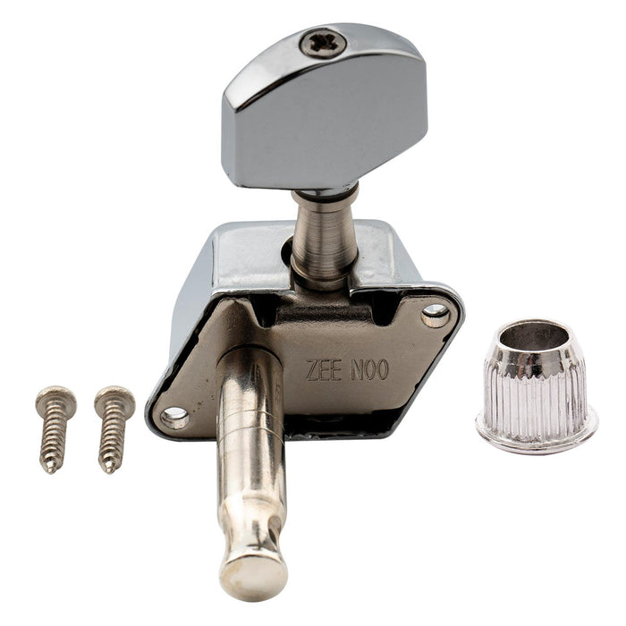 Musiclily Pro R15J Single 15:1 Ratio Semi Closed Machine Head Bass Side Tuner Tuning Peg Key with Hex Button for Strat Tele Style Electric Guitar