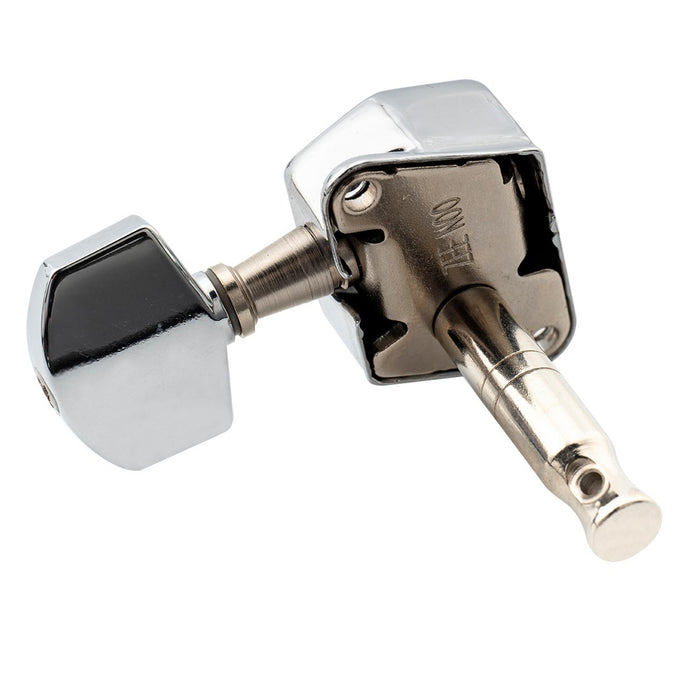 Musiclily Pro R15J Single 15:1 Ratio Semi Closed Machine Head Bass Side Tuner Tuning Peg Key with Hex Button for Strat Tele Style Electric Guitar