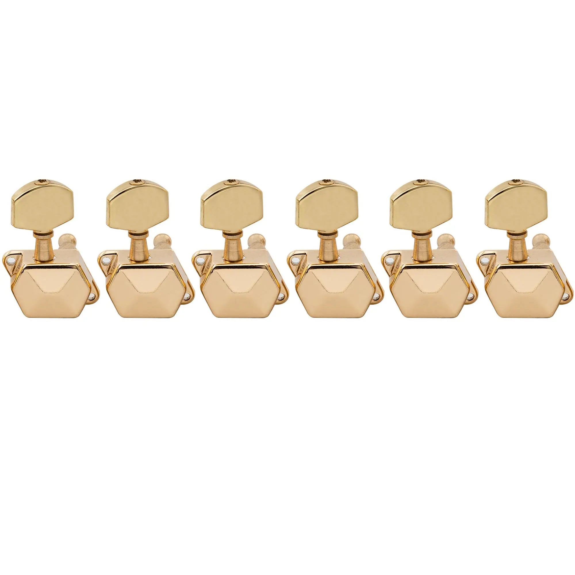 musiclily pro 6 in line guitar semi closed tuners machine heads tuning pegs keys set for electric guitar mx1353 6p, gold