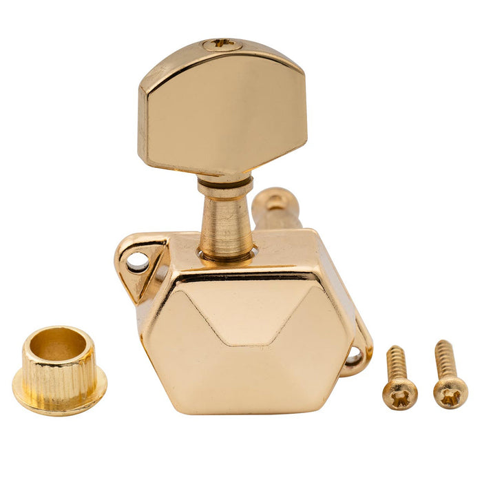 Musiclily Pro R15J 6-in-Reihe Gitarre Halbverschlossene Stimmgeräte Maschinenköpfe Stimmstifte Schlüssel-Set für Elektrogitarre