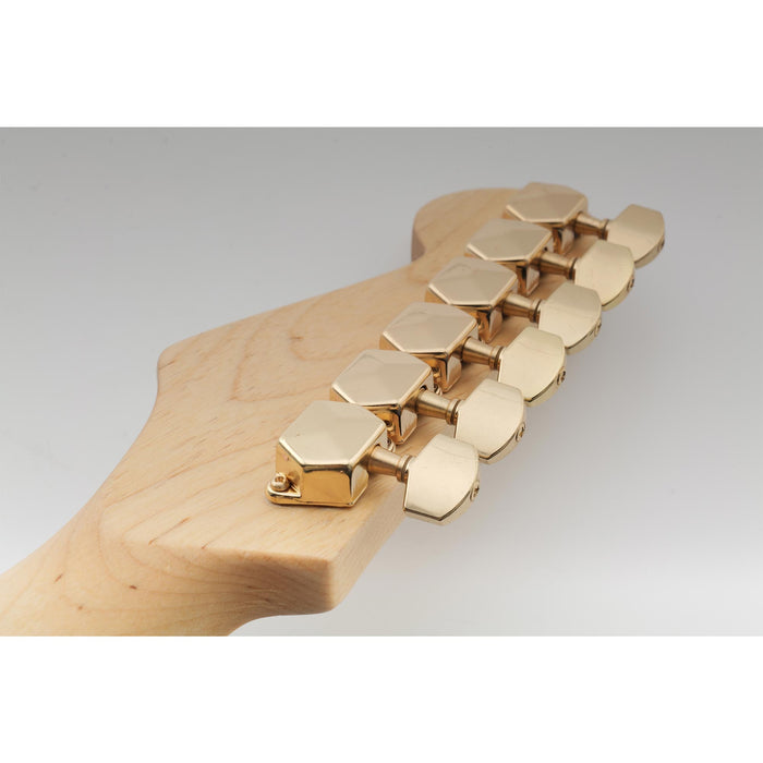 Musiclily Pro R15J Single 15:1 Ratio Semi Closed Machine Head Bass Side Tuner Tuning Peg Key with Hex Button for Strat Tele Style Electric Guitar