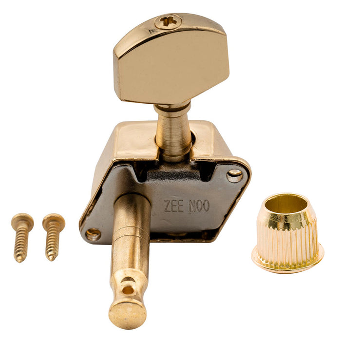 Musiclily Pro R15J Single 15:1 Ratio Semi Closed Machine Head Bass Side Tuner Tuning Peg Key with Hex Button for Strat Tele Style Electric Guitar