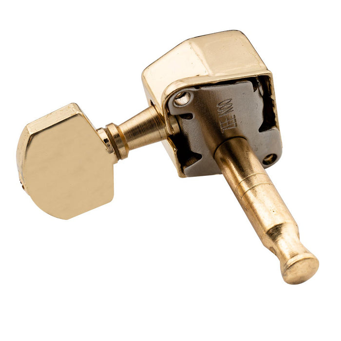 Musiclily Pro R15J Single 15:1 Ratio Semi Closed Machine Head Bass Side Tuner Tuning Peg Key with Hex Button for Strat Tele Style Electric Guitar