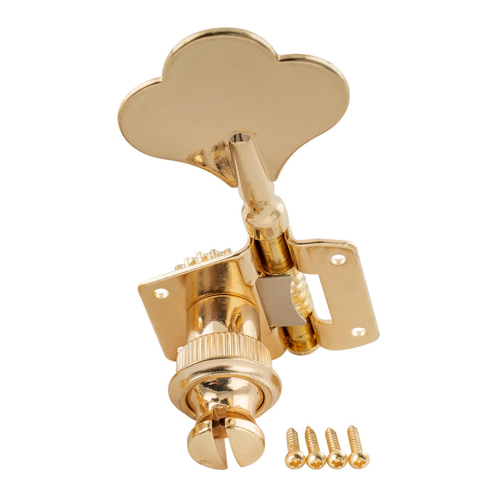 Musiclily Pro Single 19:1 Ratio Open Gear Machine Head Bass Side Tuner Tuning Peg Key with Clover Button for Electric Bass