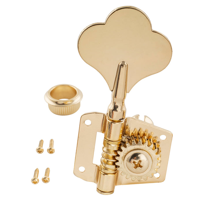 Musiclily Pro Single 19:1 Ratio Open Gear Machine Head Bass Side Tuner Tuning Peg Key with Clover Button for Electric Bass