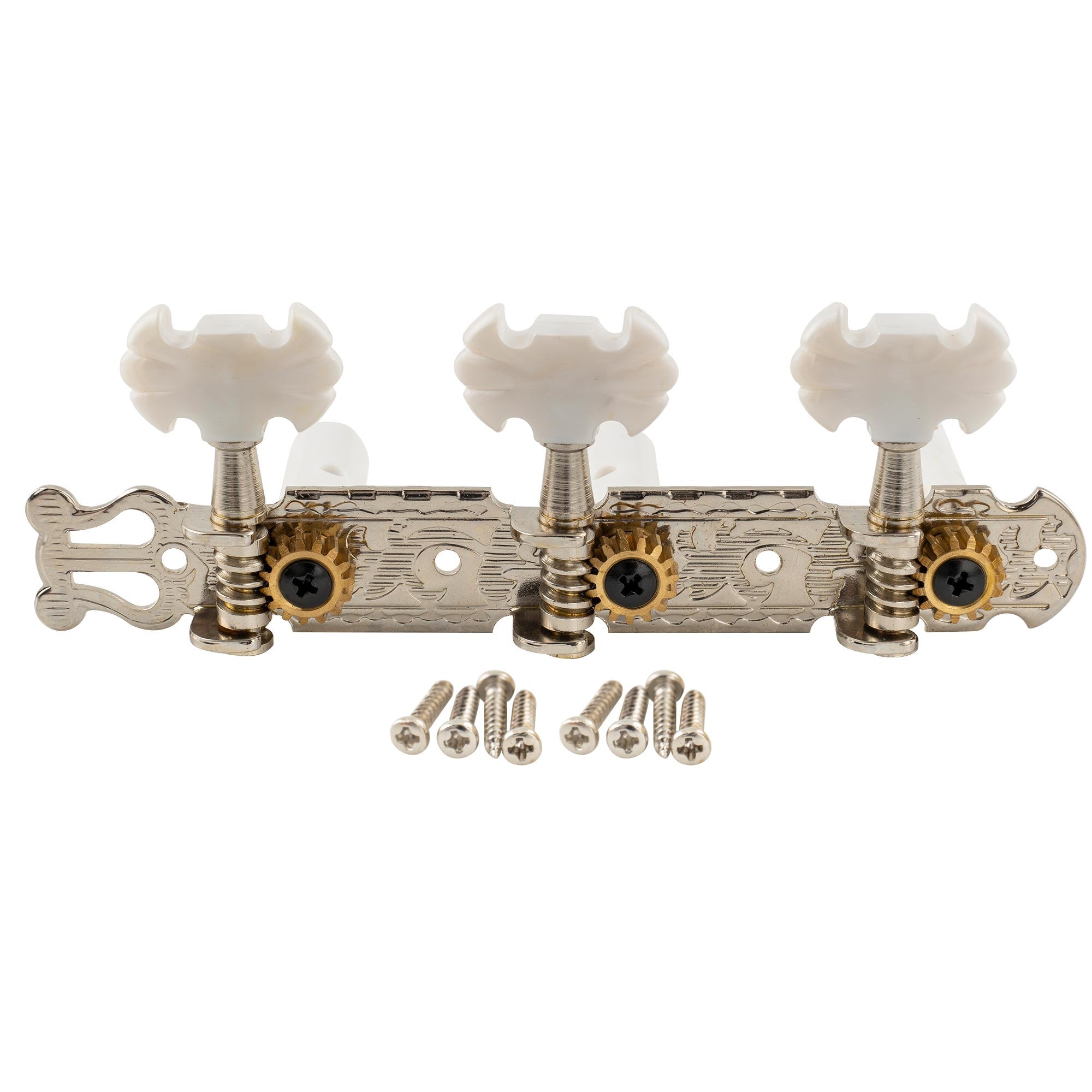 Musiclily Pro 3 on a Plate Lyra Style Classical Guitar Machine Heads Butterfly Button Tuning Pegs Keys Tuners Set