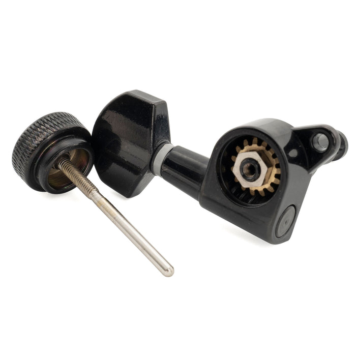 Musiclily Pro R15J Single 15:1 Ratio Full Sealed Locking Machine Head Bass Side Tuner Tuning Peg Key with Hex Button for Strat Tele Style Electric Guitar