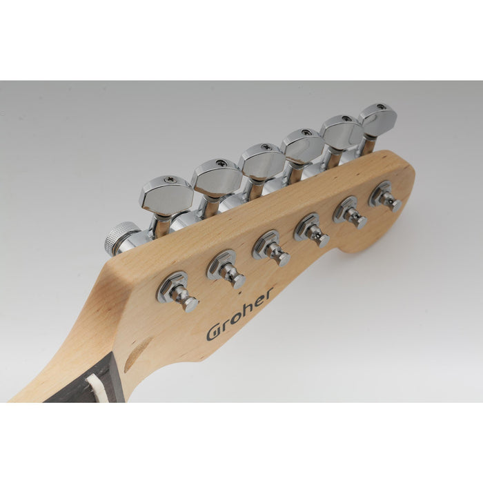 Musiclily Pro R15J Single 15:1 Ratio Full Sealed Locking Machine Head Bass Side Tuner Tuning Peg Key with Hex Button for Strat Tele Style Electric Guitar