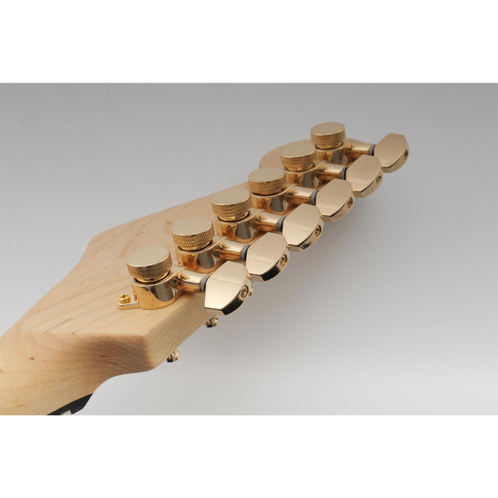 Musiclily Pro Single 15:1 Ratio Full Sealed Locking Machine Head Bass Side Tuner Tuning Peg Key with Hex Button for Strat Tele Style Electric Guitar