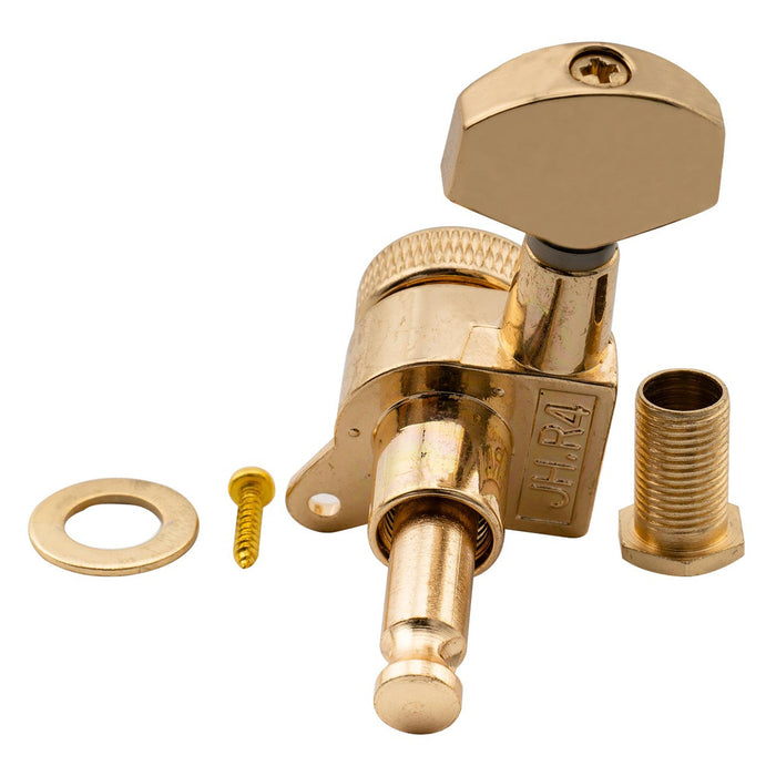 Musiclily Pro Single 15:1 Ratio Full Sealed Locking Machine Head Bass Side Tuner Tuning Peg Key with Hex Button for Strat Tele Style Electric Guitar