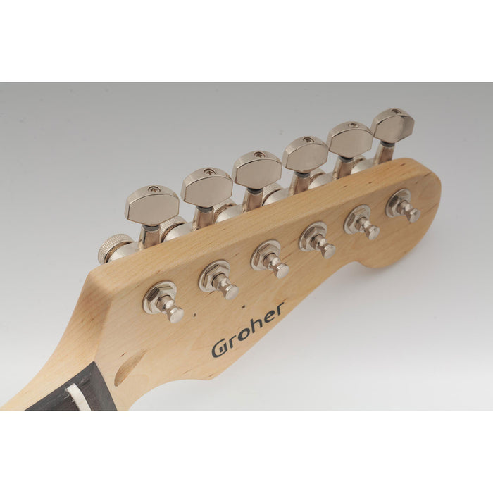 Musiclily Pro R15J 6-in-line 15:1 Ratio Full Sealed Locking Machine Heads Tuners Tuning Pegs Keys with Hex Button for Strat Tele Style Electric Guitar
