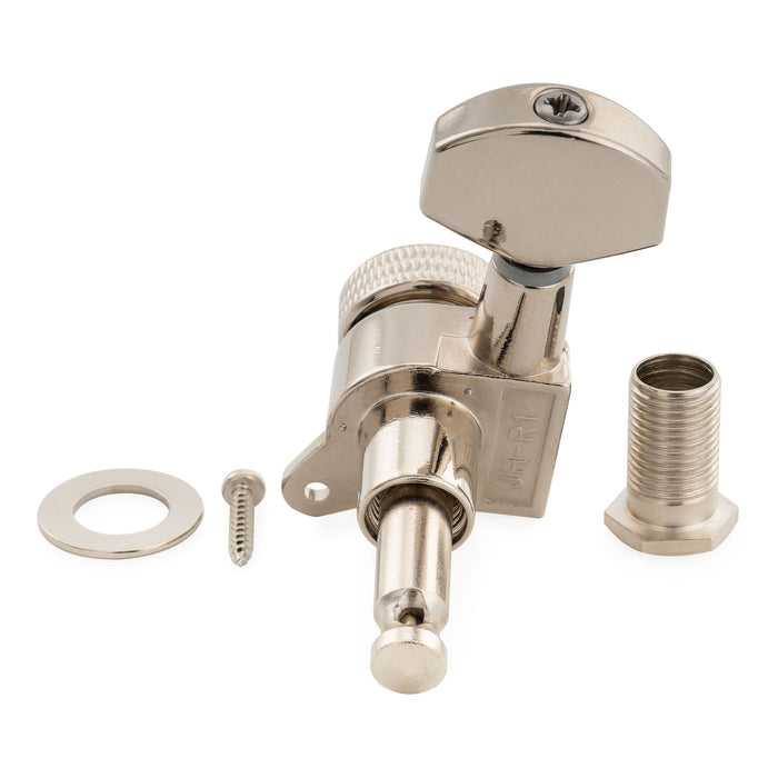Musiclily Pro R15J 6-in-line 15:1 Ratio Full Sealed Locking Machine Heads Tuners Tuning Pegs Keys with Hex Button for Strat Tele Style Electric Guitar