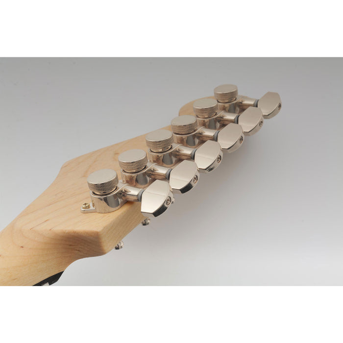 Musiclily Pro R15J Single 15:1 Ratio Full Sealed Locking Machine Head Bass Side Tuner Tuning Peg Key with Hex Button for Strat Tele Style Electric Guitar