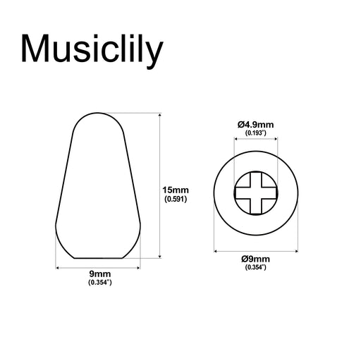 Dimensions of musiclily pro inch size guitar 5 way lever switch tips for usa fender strat tele style guitar mx1373 2p