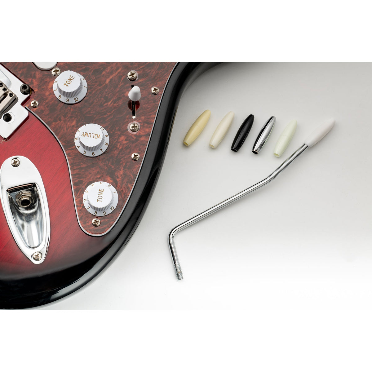 Musiclily Pro Kunststoff-Gitarren-Tremoloarmspitzen, Whammy-Bar-Knöpfe für USA/Mexiko Strat-Style-Gitarren, Set von 2