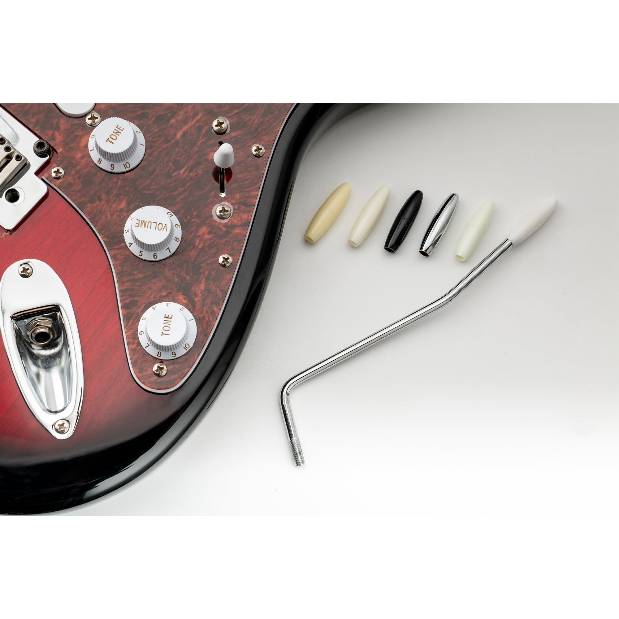 Musiclily Pro Kunststoff-Gitarren-Tremoloarmspitzen, Whammy-Bar-Knöpfe für USA/Mexiko Strat-Style-Gitarren, Set von 2