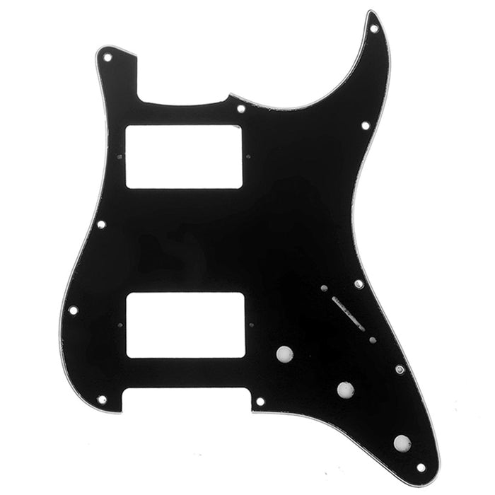 musiclily pro 11 hole hh guitar strat pickguard humbuckers for american mexican fender standard stratocaster modern style mx1379p, black
