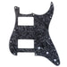 musiclily pro 11 hole hh guitar strat pickguard humbuckers for american mexican fender standard stratocaster modern style mx1379p, black pearl