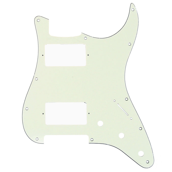 musiclily pro 11 hole hh guitar strat pickguard humbuckers for american mexican fender standard stratocaster modern style mx1379p, mint ivory color
