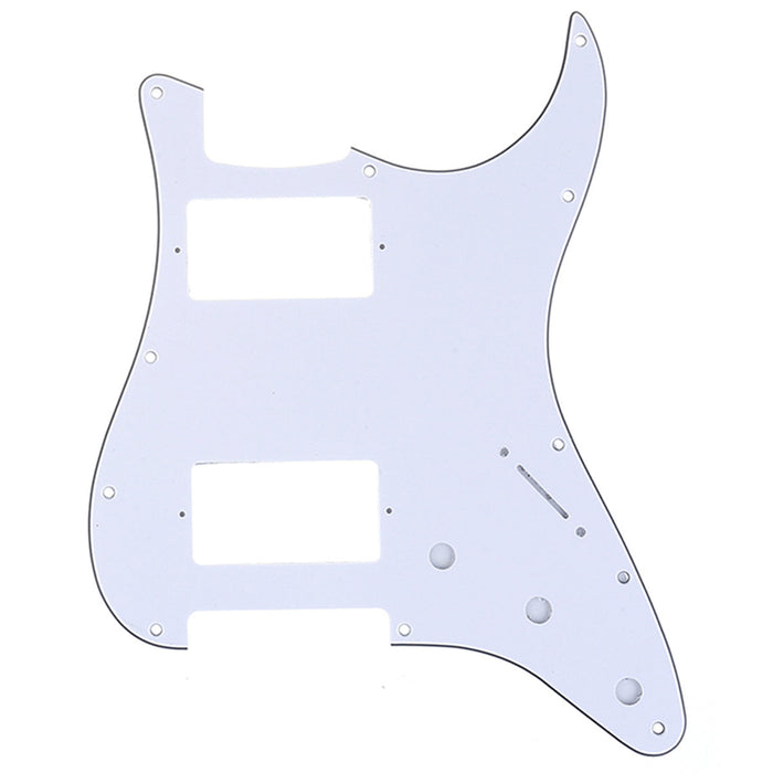 musiclily pro 11 hole hh guitar strat pickguard humbuckers for american mexican fender standard stratocaster modern style mx1379p, white