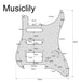 Dimensions of musiclily pro 11 hole modern style strat hss guitar pickguard for american mexican fender strat floyd rose bridge cut 3ply 4ply mx1380p