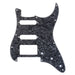 musiclily pro 11 hole modern style strat hss guitar pickguard for american mexican fender strat floyd rose bridge cut 3ply 4ply mx1380p, black pearl