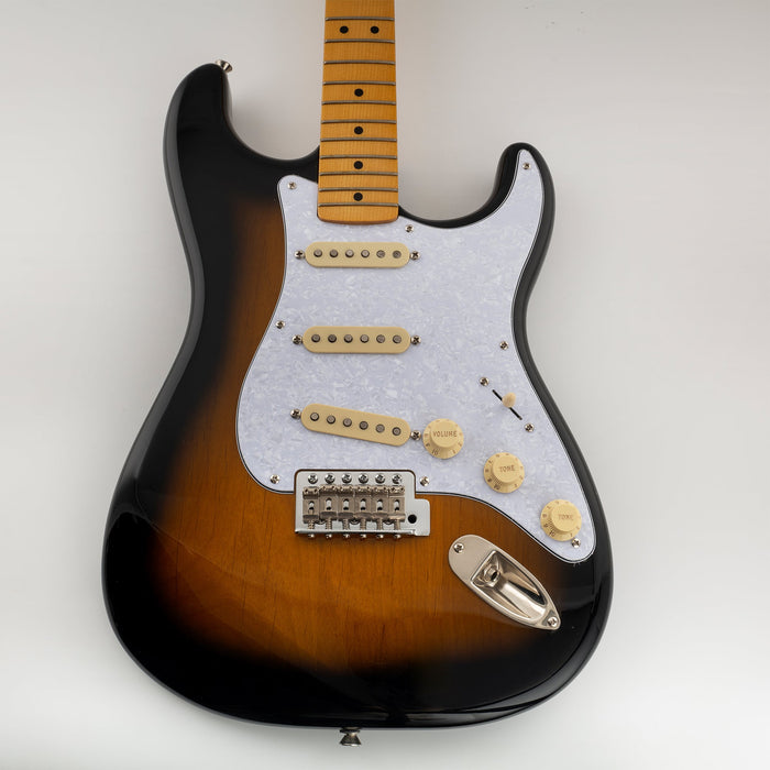 Musiclily Pro 8穴 50s 57 ヴィンテージスタイル SSS STピックガード アメリカStratストラトエレキギター用 3プライ エイジドホワイト