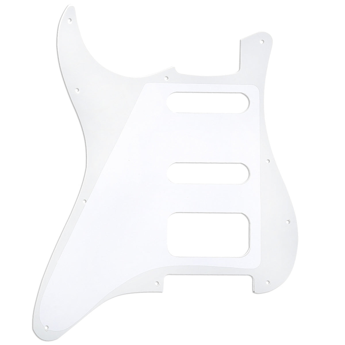 Musiclily Pro 11-Hole Round Corner HSS Guitar Strat Pickguard for USA/Mexican Strat 2-screw Humbucking Open Pickup