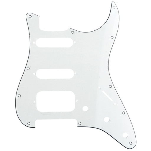 musiclily pro 11 hole round corner hss guitar strat pickguard for usa mexican strat 2 screw humbucking open pickup mx1385p, aged white