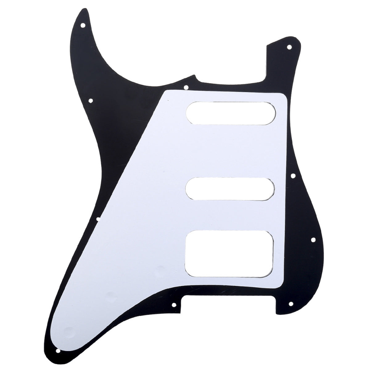 Part of musiclily pro 11 hole round corner hss guitar strat pickguard for usa mexican strat 2 screw humbucking open pickup mx1385p