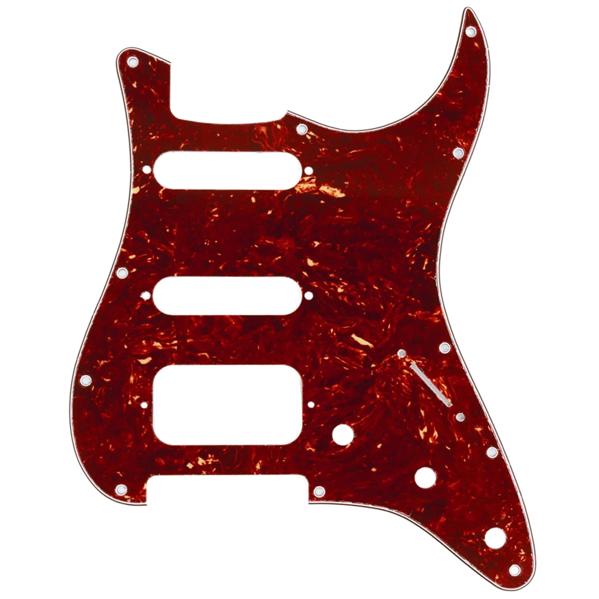 musiclily pro 11 hole round corner hss guitar strat pickguard for usa mexican strat 2 screw humbucking open pickup mx1385p, vintage tortoise