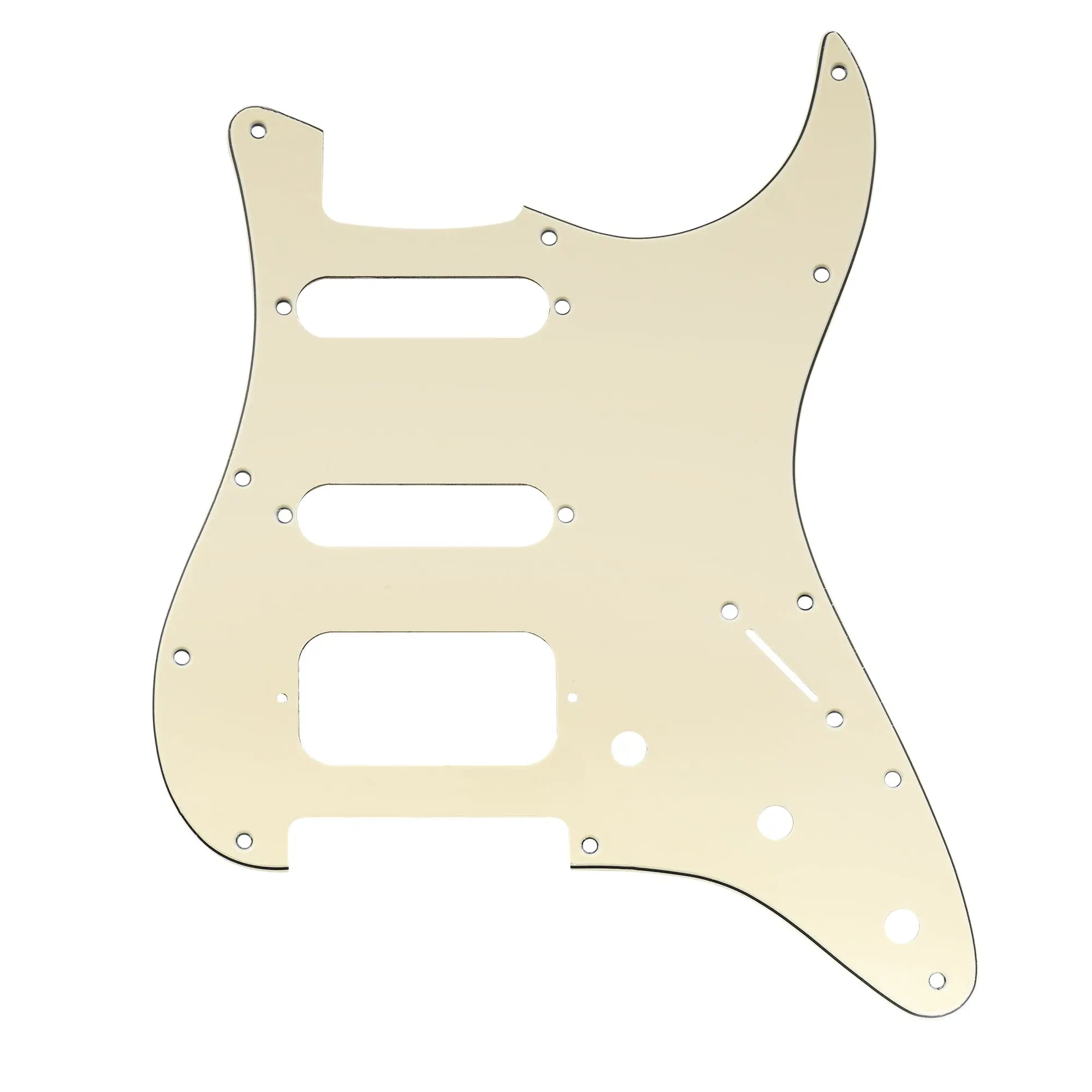 musiclily pro 11 hole round corner hss guitar strat pickguard for usa mexican strat 2 screw humbucking open pickup mx1385p cream