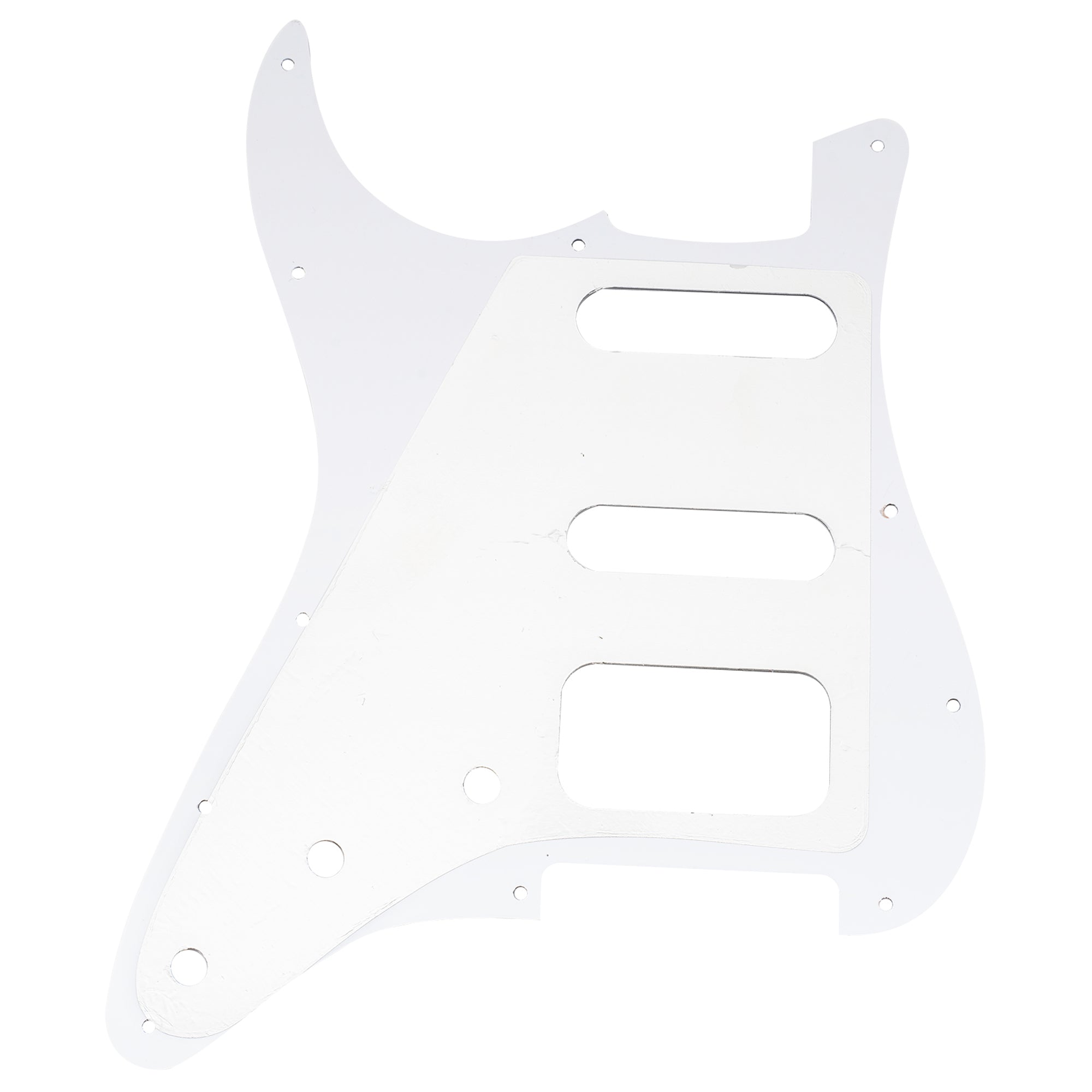 Musiclily Pro 11-Hole Round Corner HSS Guitar Strat Pickguard for USA/Mexican Strat 2-screw Humbucking Open Pickup